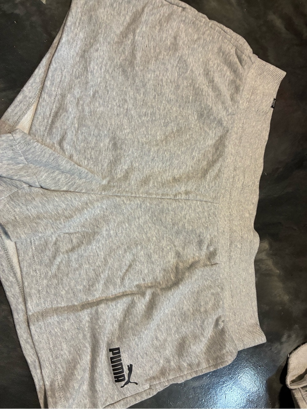 Puma Women’s Light Gray Athletic Shorts with Logo